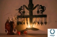  Graceful  Hand Made Wall Hanging  Candle Holder -  , Metal,  Pack of1